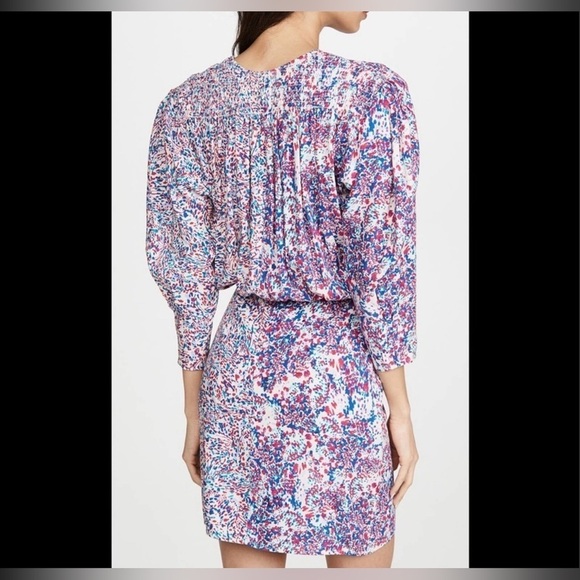 IRO Firenze Printed Dress In Mixed Blue NWT size 36 US-4 - Picture 2 of 6